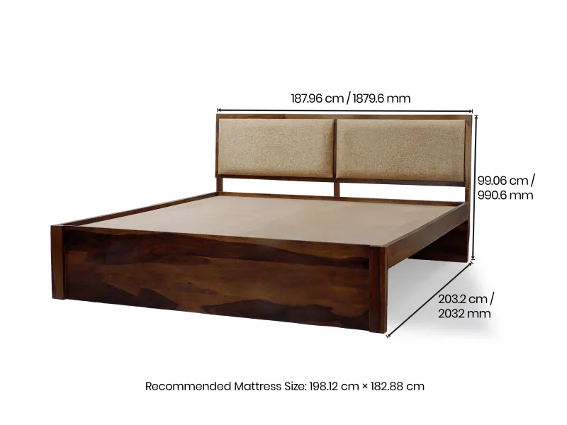 Vesta Solid Wood King Size Double Bed